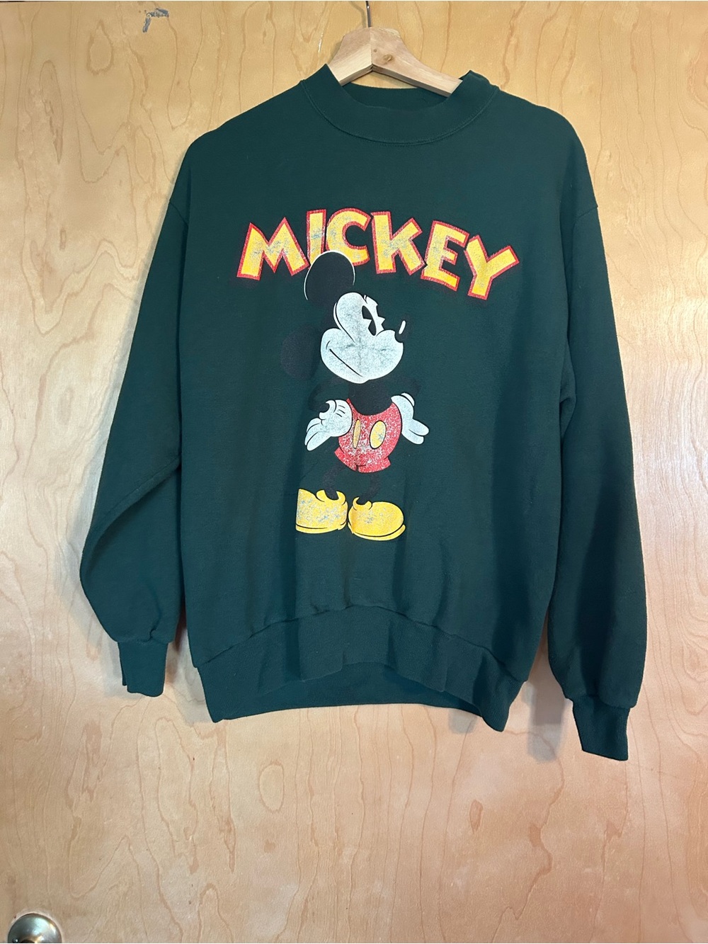 Vintage Disney Mickey Unlimited Graphic Crewneck Sweater - Forest Green